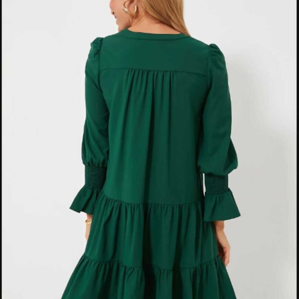 Hunter Green Crepe Kenzo Dress - Tuckernuck - Picture 4 of 5